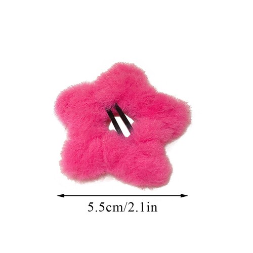Plush Star Hair Clip Pentagram Bangs Side Clip Fluffy Star-shaped Fixed BB Clip - Picture 5 of 48