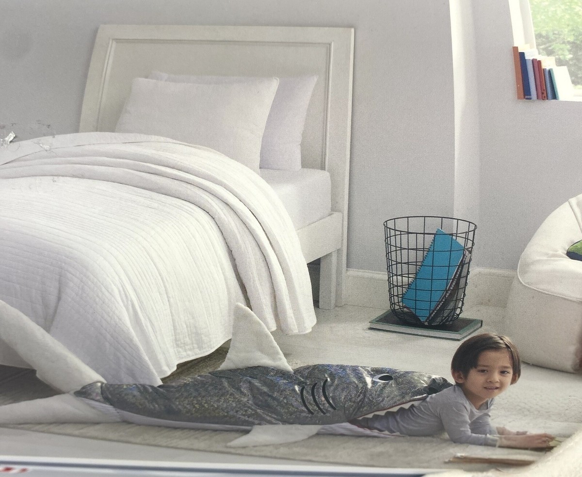 Tommy Bahama Kids Shark Snuggle Tail Faux Fur Plush Cozy Blanket