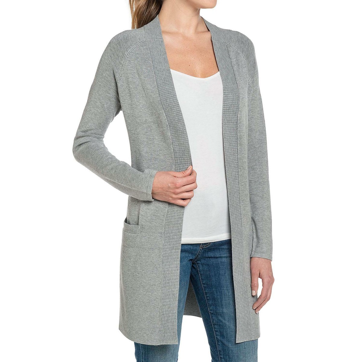 PREMISE WOMEN'S LIGHTWEIGHT CARDIGAN ~HEATHER GREY (L)-(XL)-(XXL) ~NEW