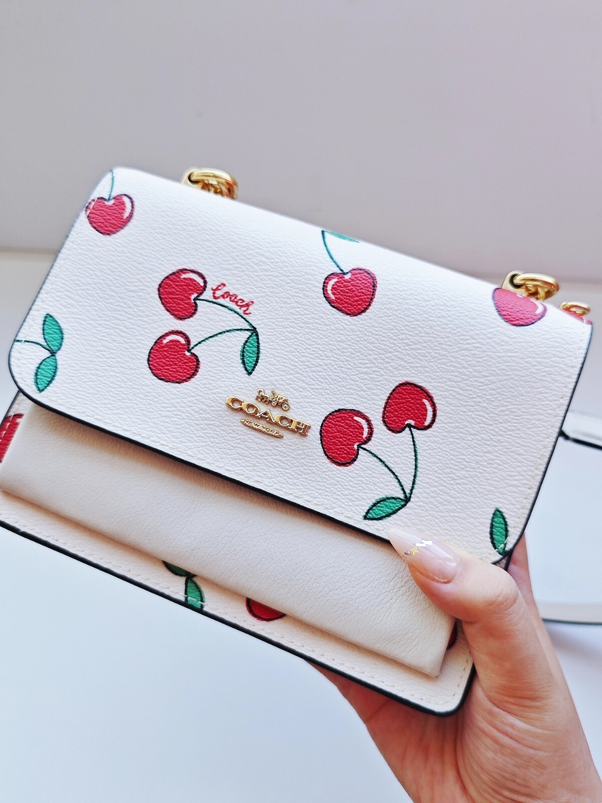 BRAND NEW Coach Mini Klare Crossbody With Heart Cherry Print