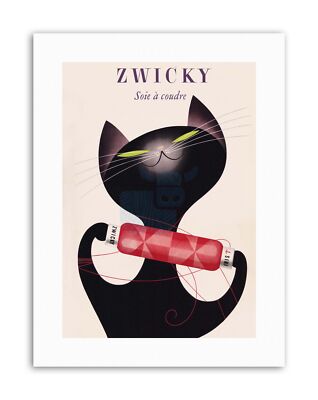Wee Blue Coo Stampa D'Arte Incorniciata – Gatto Nero E Gomitolo – Quadro Per Parete 30x41 Cm, Prodotto In Scozia