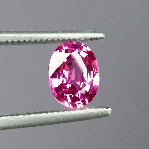 1.4ct IF Flawless Vivid Hot Pink Sapphire Created Faceted Precision Oval 7x6mm - 第 1/6 張圖片