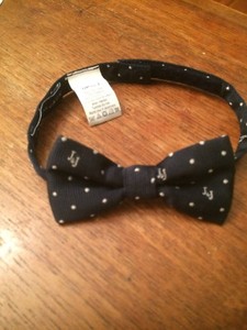 Janie and Jack Blue  Bow Tie o 1 2 3 Years JJ and white dots -worn once