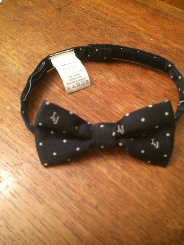 Janie and Jack Blue  Bow Tie o 1 2 3 Years JJ and white dots -worn once
