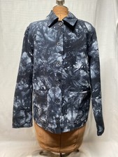 Empyre Blue Tie Dye Canvas Jacket Button Front With Pockets Sz Med