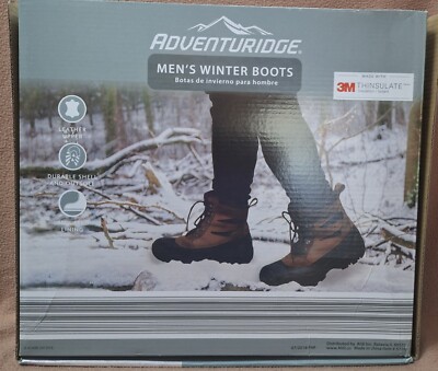 🥾ADVENTURIDGE Men's Insulated LEATHER Upper WINTER BOOTS Brown