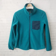 L.L. Bean Fleece Full Zip Jacket Size XS Petite Teal Green Gorpcore Classic