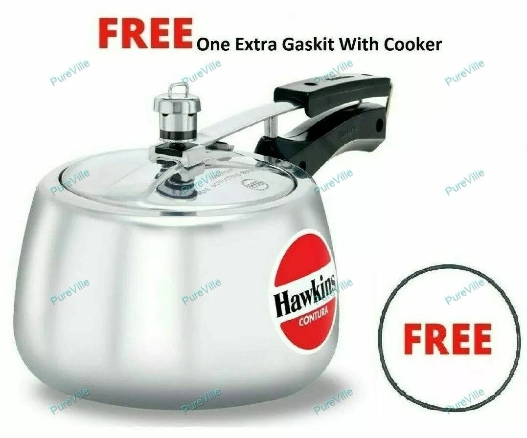 Hawkins Contura Pressure Cooker 3 Litres Aluminum Silver Color Best Kitchen Gift