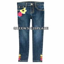 Nwt Gymboree Girls Size 10 Fashionable Fox Blue Stretch flower Button Jeans