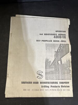 SIMCO Operation And Maintenance Manual 4000-TR Self Propelled Versa Drill