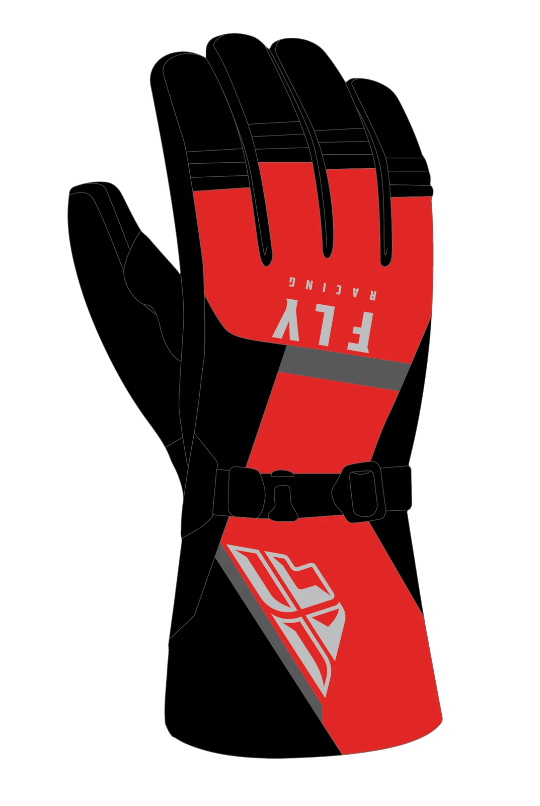 Fly Racing Mens Snow Cascade Gloves Black/Red Sm