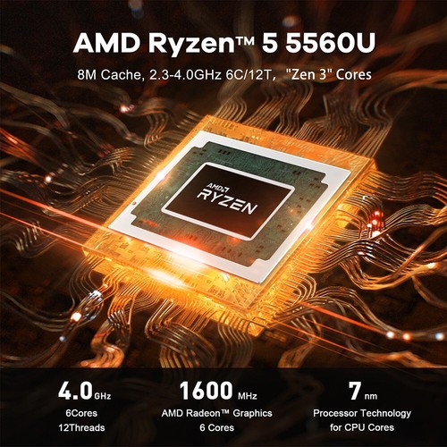Beelink SER5 AMD Ryzen 5 5560U Windows 11 Mini PC 16GB 500GB WiFi6 1000M 4K 60Hz - Photo 5/23