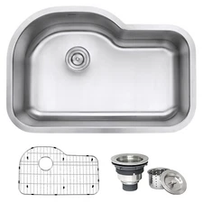 Ruvati 32-inch Undermount 16 Gauge Single Bowl Kitchen Sink- RVM4700 (102266)