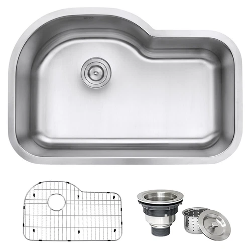Ruvati 32-inch Undermount 16 Gauge Single Bowl Kitchen Sink- RVM4700 (116386)