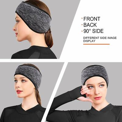 Fleece Ponytail Headband Earband Winter Running Ear Warmer Headband for  Women