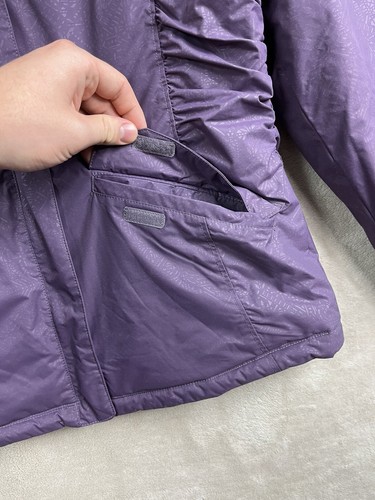 Columbia Girls Ski Jacket Purple Hood Outgrown Tech Winter Girl's L Geometric - Picture 6 of 13