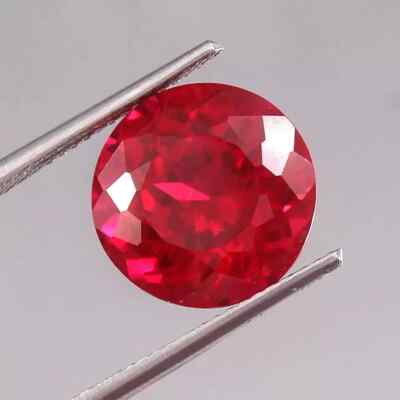 Natural 5.65 Ct Round Cut Blood Red Burmese Ruby Certified Loose Gemstone