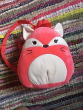 Squishmallow Fifi The Fox Soft Backpack With Back Pocket Red