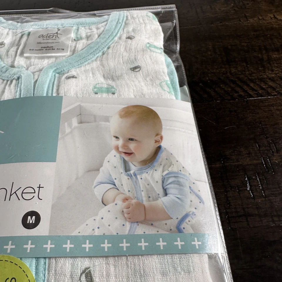 Manta Usable Aden + Anais M 6 12 M Verde Blanco Coche Auto Algodón Muselina ~NUEVA~ Foto 3 de 4