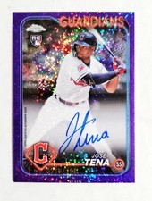 Jose Tena 2024 Topps Chrome RC AUTO Rookie PURPLE Speckle REFRACTOR 249/299 z49