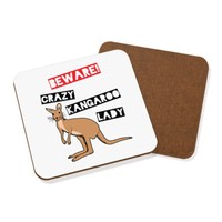 Beware VerrüCkte KäNguru Damen Untersetzer GeträNke-Unterlage - Lustig