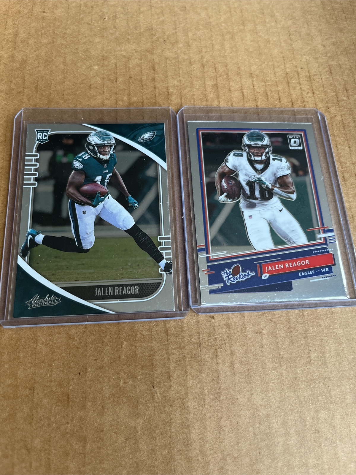 JALEN REAGOR RC 2020 Optic The Rookies #TR-JR & Absolute #146 Eagles Cards (c5)