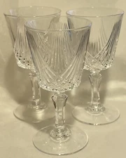 3 Cristal D'Arques Durand Combourg Chantilly 3 3/4” Small Goblets Crystal