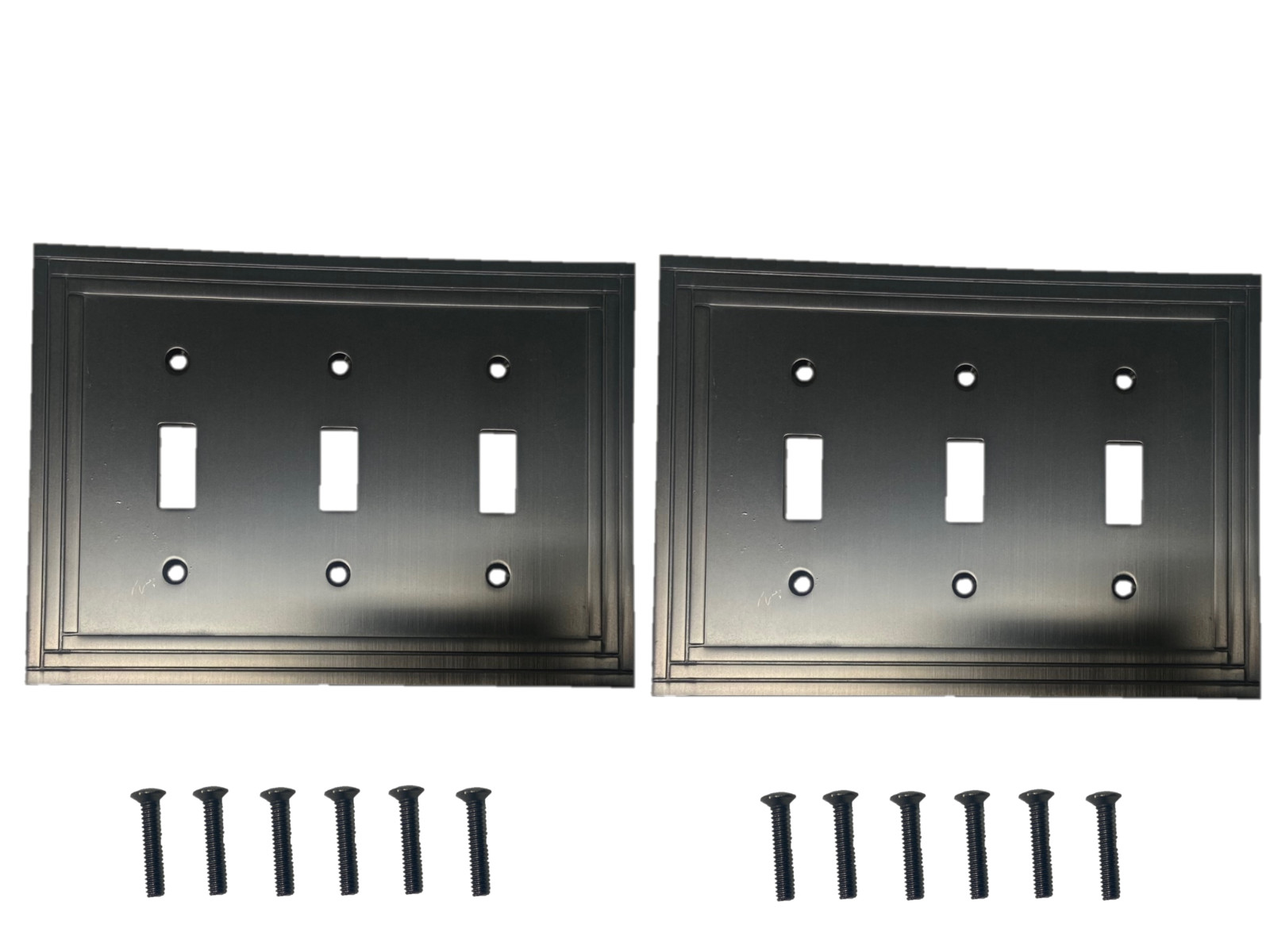 WALL SWITCH COVER (Multiple QTYS) TRIPLE 3 TOGGLE SWITCH PLATE  Brushed Nickel
