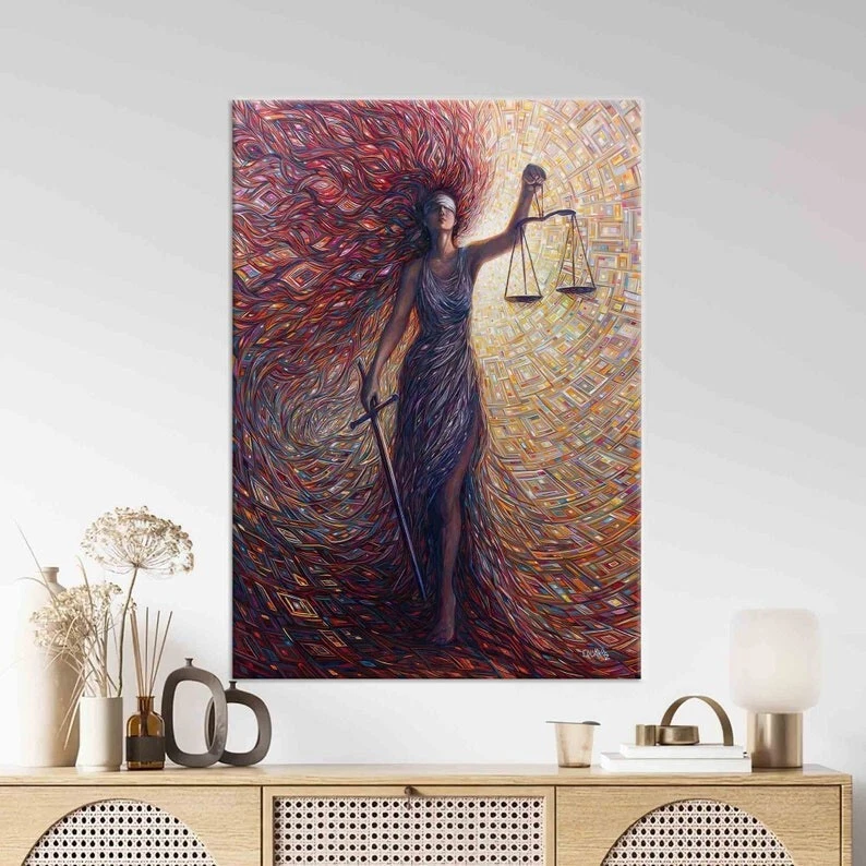 Goddess Of Justice, Goddess Wall Art, Gift for Lawyer, Modern Wall Art, Scales - Image 4 of 4
