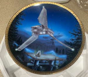 STAR WARS IMPERIAL SHUTTLE PLATE HAMILTON COLLECTION NEW COA