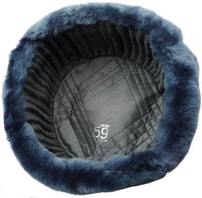 Russian police-militsia MVD blue mouton (sheepskin) ushanka winter