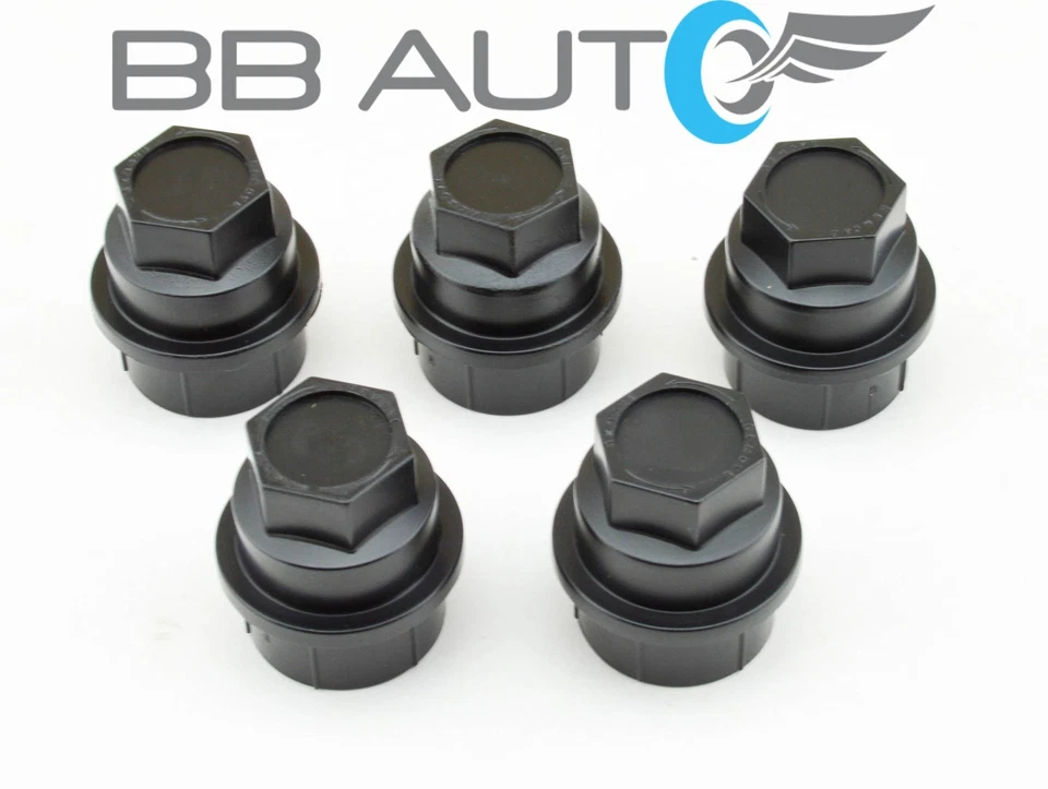 5 НОВЫХ ЧЕРНЫХ КРЫШЕК ЗАЖИМНЫХ ГАЕК КОЛПАЧКИ CHEVROLET GMC C1500 C2500 ПОЛНОРАЗМЕРНЫЙ ГРУЗОВИК - Изображение 2 из 4