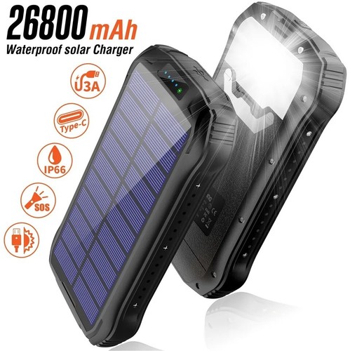 Solar Powerbank 26W Qi wireless charger Power Bank 26800 mAh QC3 - NEU - Zdjęcie 4 z 17