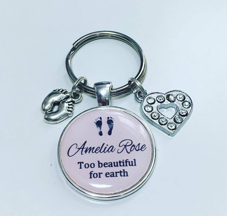 Personalised baby loss keepsake keyring Miscarriage keepsakes Infant