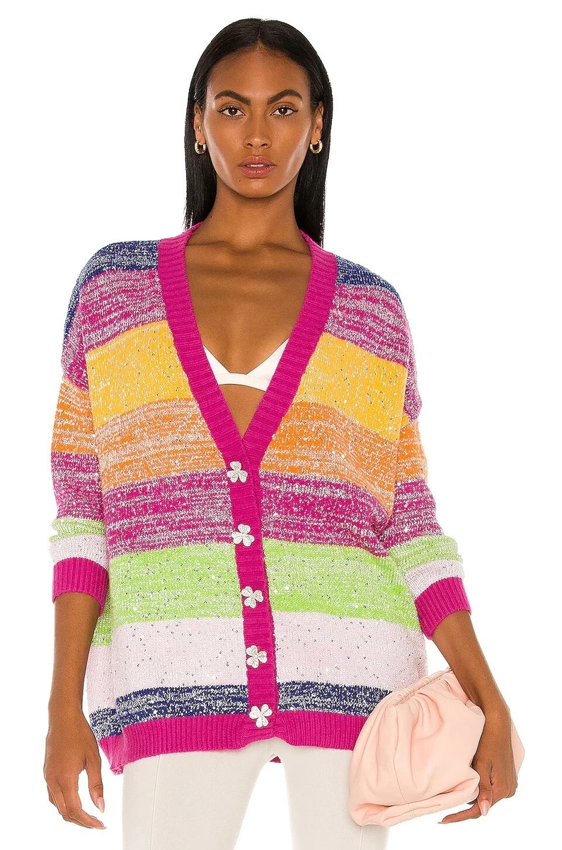 Olivia Rubin Mika Cardigan in Stripe Small New Womens Sequin
