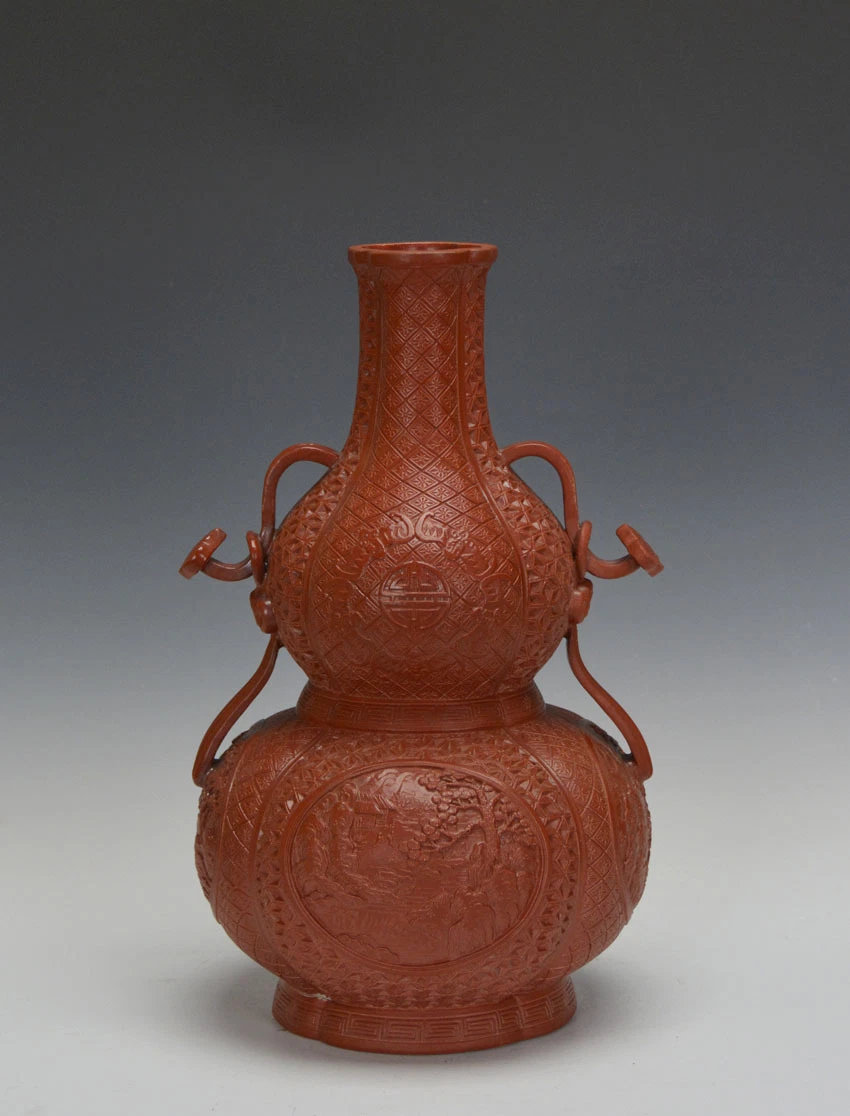 红色中国古董花瓶| eBay