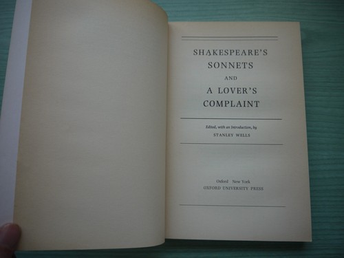 SHAKESPEARE'S SONNETS - STANLEY WELLS P/BACK 1990 EDITION - Picture 2 of 5