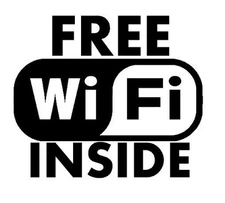 Free Wi Fi Inside Vinyl Window Store Business Decal 7.5 x 8 inches - Many Colors
