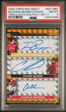 2025 FOILFRACTOR 1/1 #BBC CHARLIE CONDON/CHASE BURNS/TRAVIS BAZZANA 1/1 PSA 8