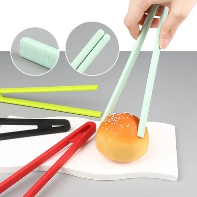 Silicone Food Toast Tongs Trivet Kitchen Non-slip Cooking Clip Clamp BBQ Salad - Bild 1 von 4