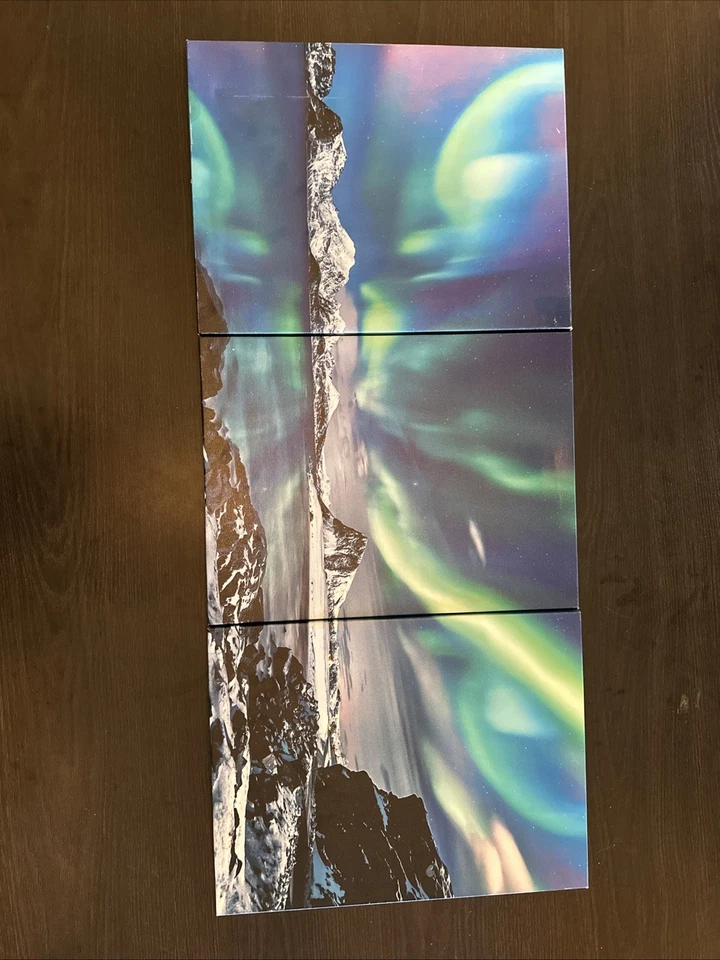 3 Piece Wall Art Modern Northern Lights Canvas 12x16in- Aurora - Image 2 of 4
