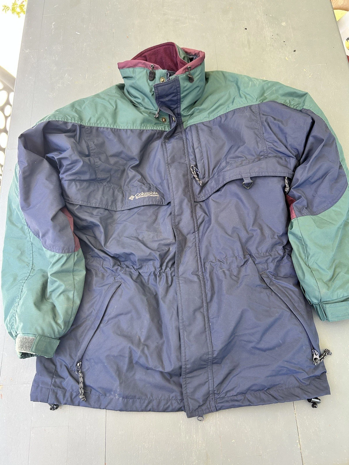 Vintage 90s Columbia Gizzmo Snow Jacket Mens Small Blue Skiing Waterproof 5484