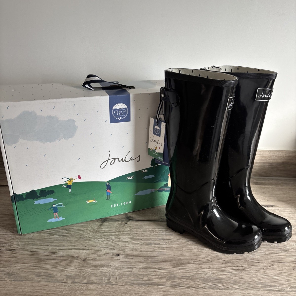 Wellies Joules Black Boots Joules Black Biker Wellies Joules