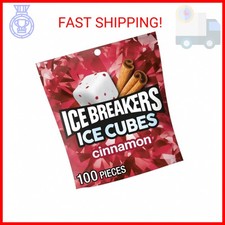 Ice Breakers Ice Cubes Cinnamon Sugar Free Chewing Gum Pouch, 8.11 oz 100 Piece