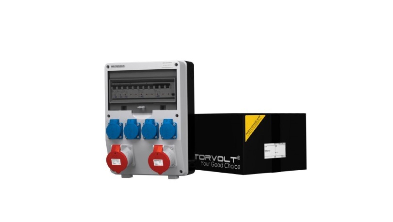 Construction distributor TD-S/FI 2x32A 4x230V sockets DV-9344-F
