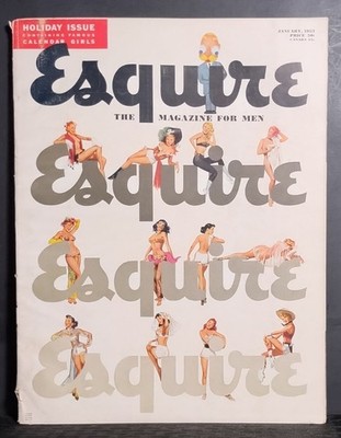 Esquire Magazine January 1953 Holiday Issue Calendar Girls Vintage Pin-Up Art