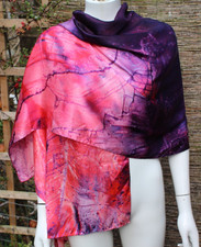 Weston Earth Images Heavenly Calcite Pink Pure Silk Large Oblong Scarf Shawl