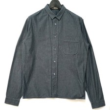 DIOR HOMME Small Collar Denim Shirt Cotton Long Sleeve Gray Size 37 333C558A2216