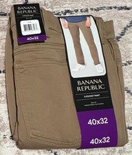 Banana Republic Men's 40 X 32, 5-pocket Pants Slim Fit, Stretch, TAN, New NWT 