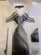 Dress Shirt Matching Tie, Hankie French Cuff Set 18.5 / Free Socks